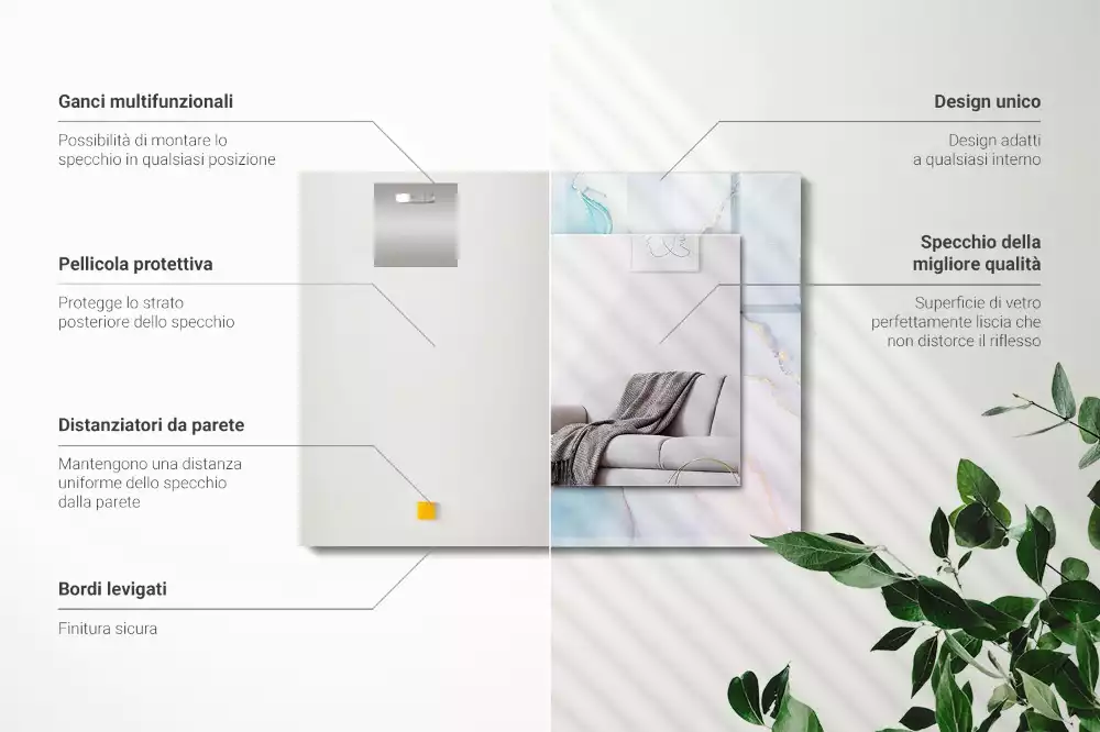 Espelho com moldura decorada Aquarela abstrata