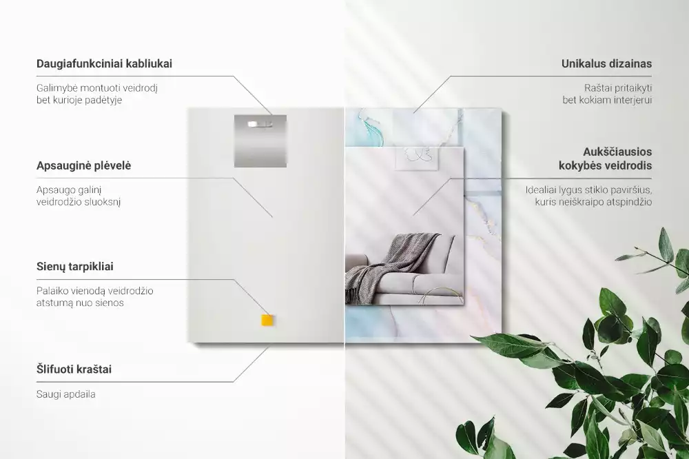 Espelho com moldura decorada Aquarela abstrata