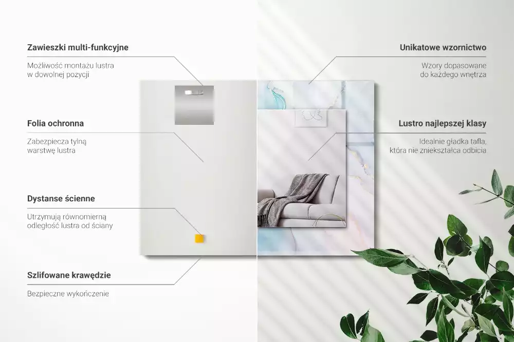 Espelho com moldura decorada Aquarela abstrata