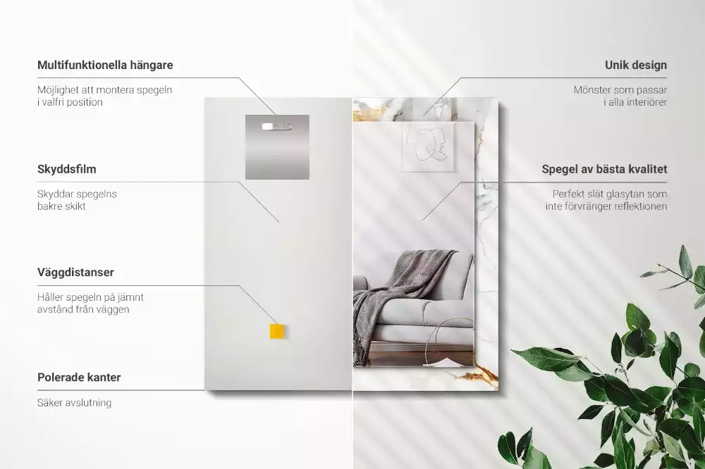 Espelho decorado Mármore veado