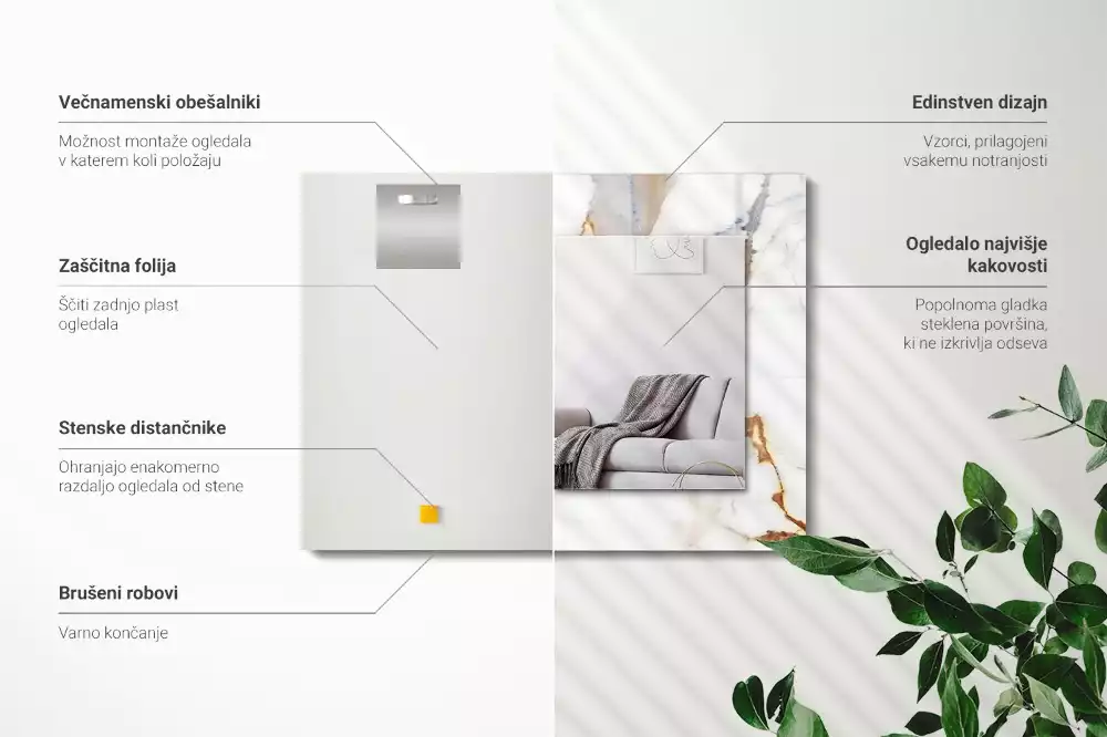 Espelho decorado Mármore veado