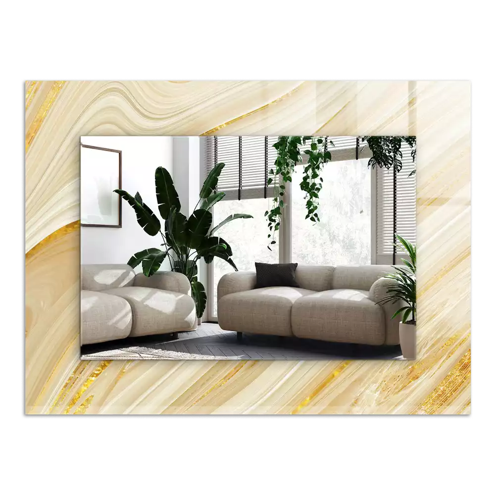 Espelho com moldura decorada Linhas abstratas amarelas