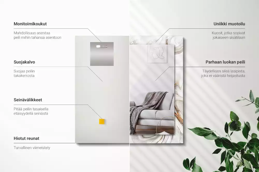 Espelho decorativo Padrão abstrato de mármore