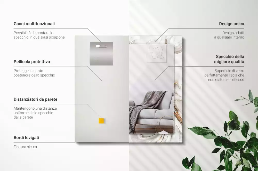 Espelho decorativo Padrão abstrato de mármore