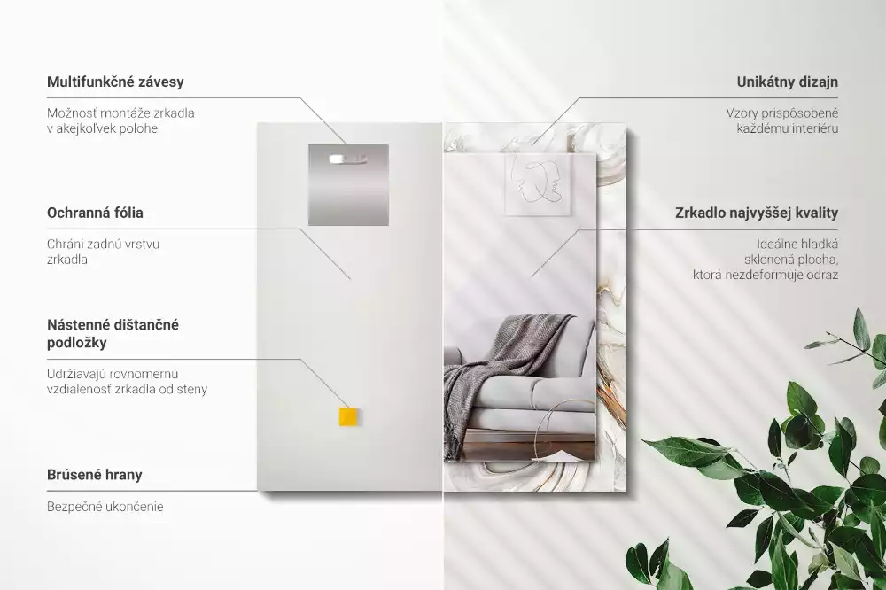 Espelho decorativo Padrão abstrato de mármore