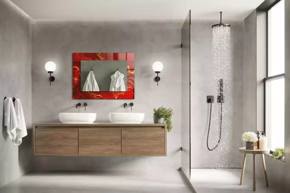 Espelho decorativo Tinta vermelha abstrata