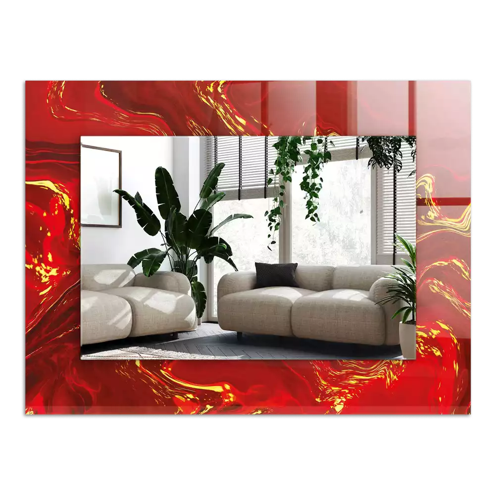 Espelho decorativo Tinta vermelha abstrata