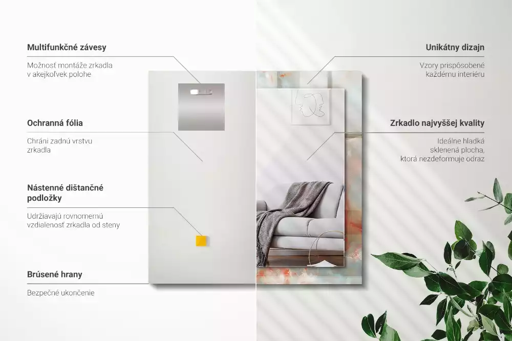 Espelho com moldura decorada Textura colorida abstrata