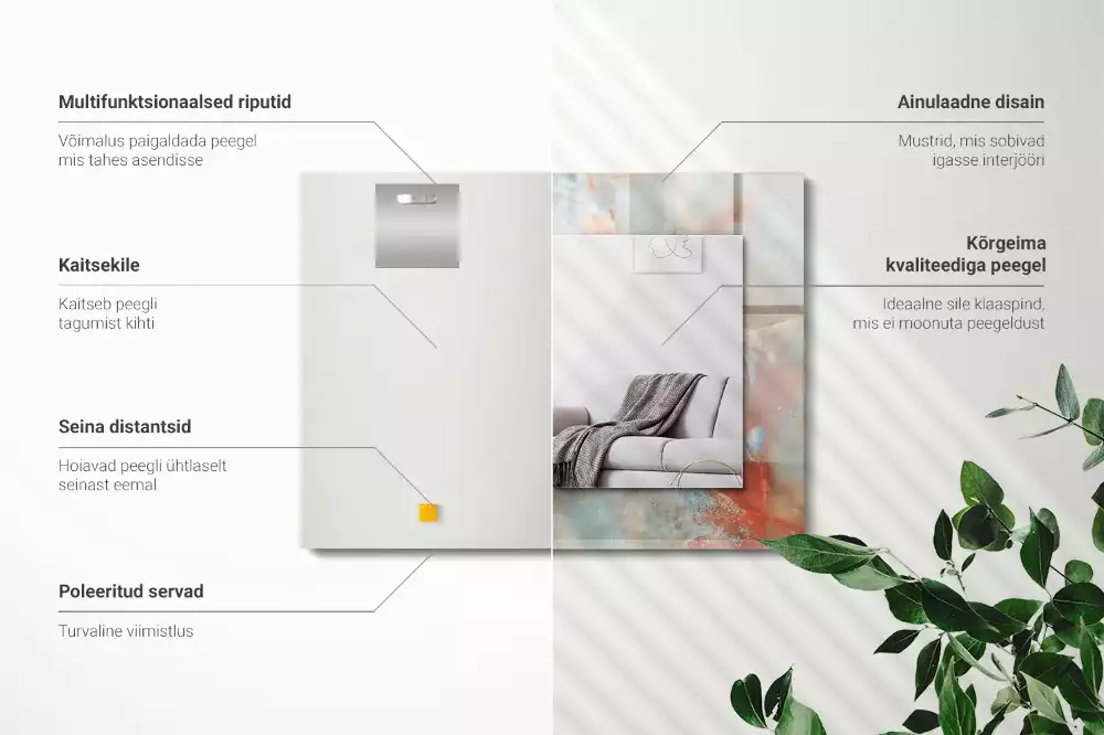 Espelho com moldura decorada Textura colorida abstrata