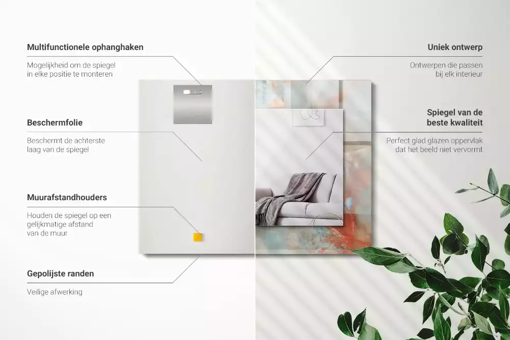 Espelho com moldura decorada Textura colorida abstrata