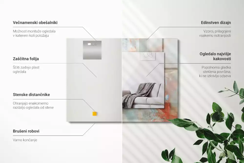 Espelho com moldura decorada Textura colorida abstrata