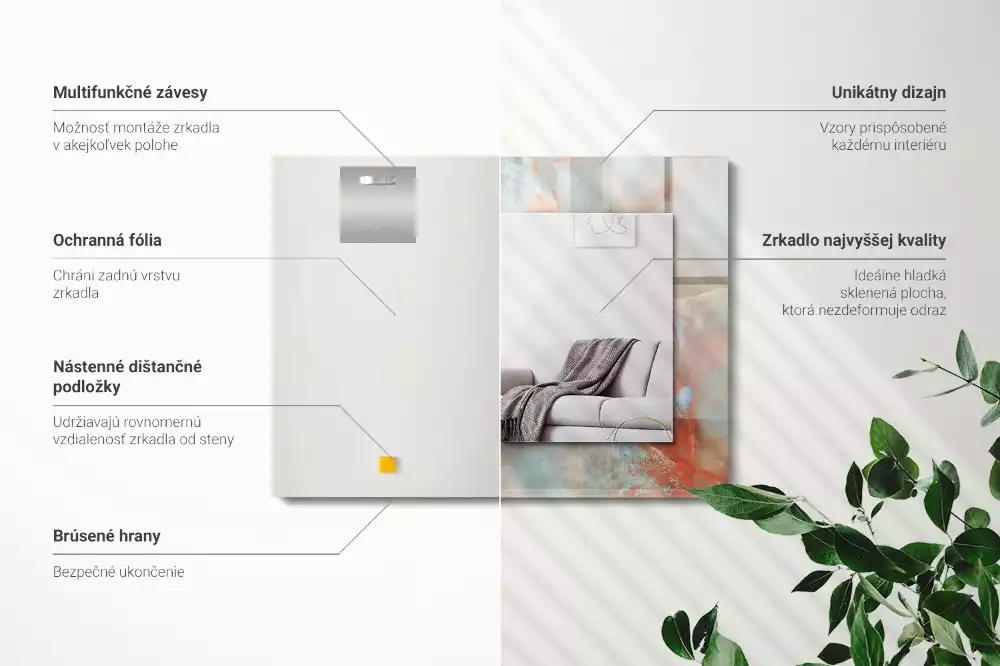 Espelho com moldura decorada Textura colorida abstrata