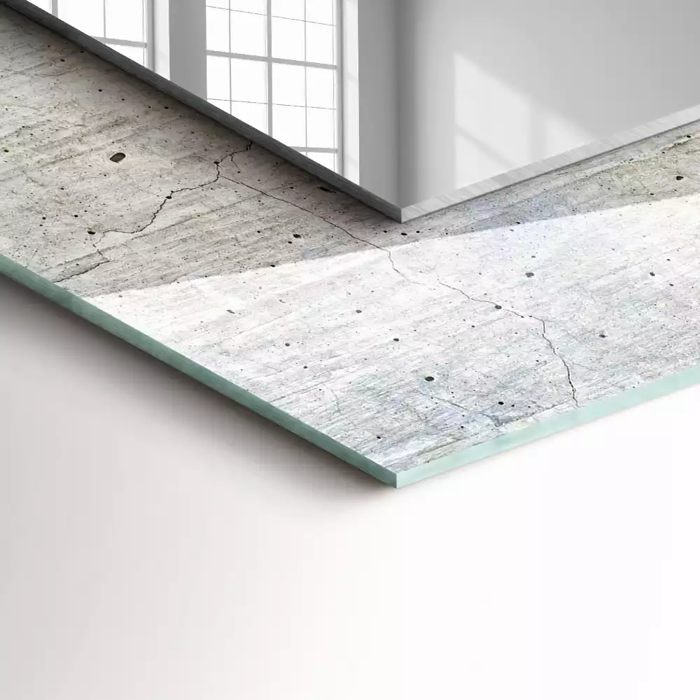 Espelho decorado Parede de concreto rachada