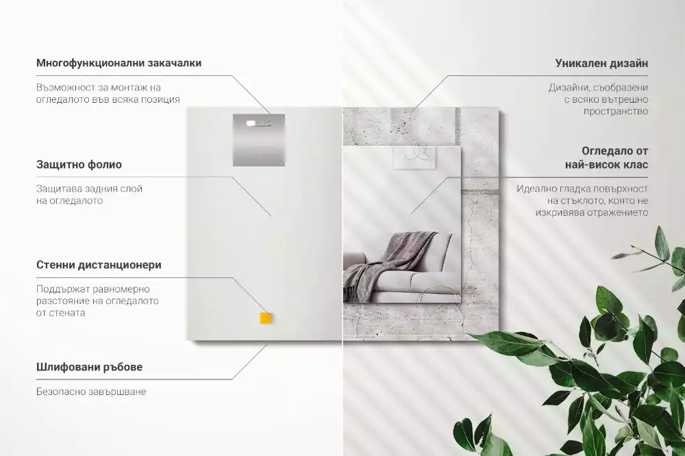 Espelho decorado Parede de concreto rachada