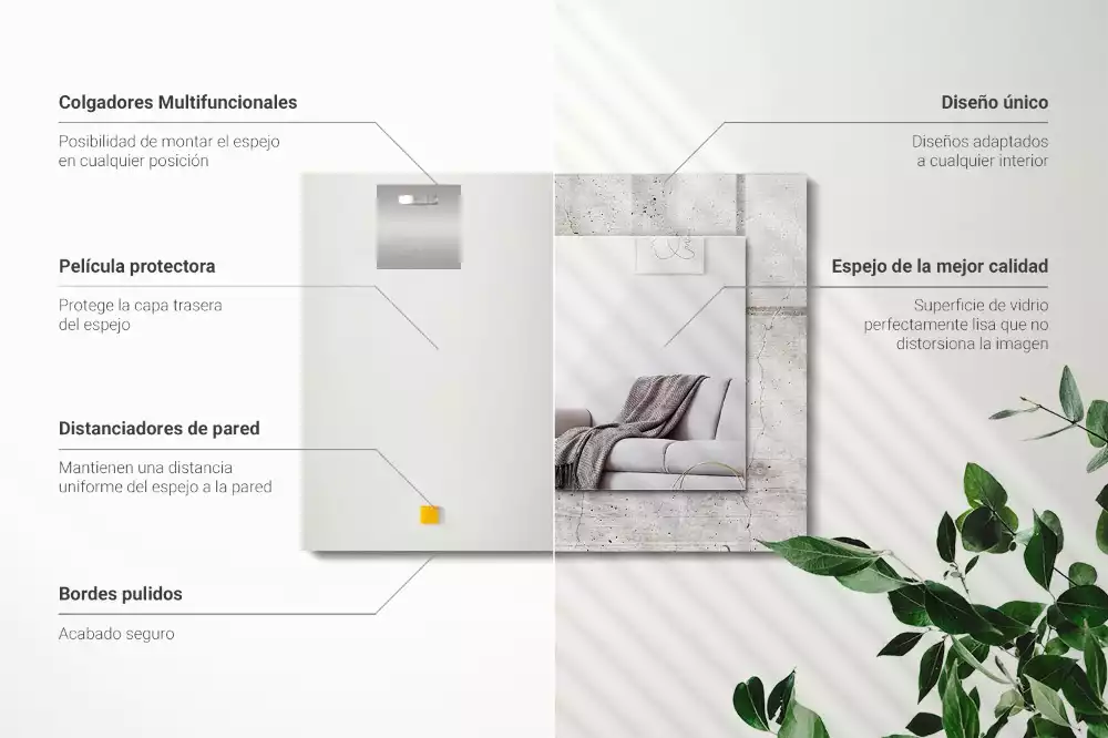 Espelho decorado Parede de concreto rachada