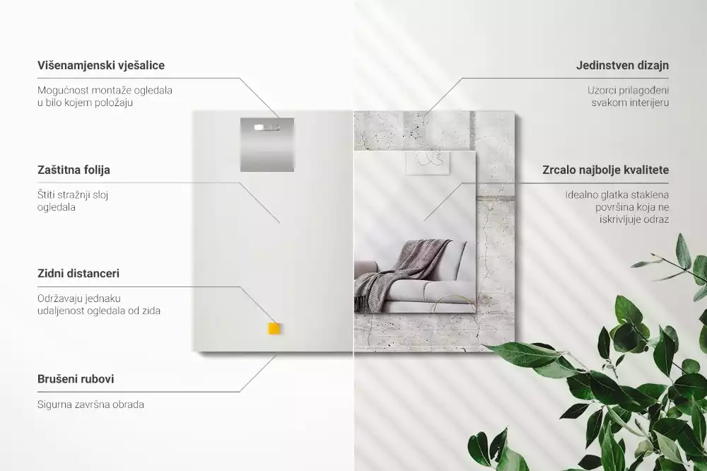 Espelho decorado Parede de concreto rachada