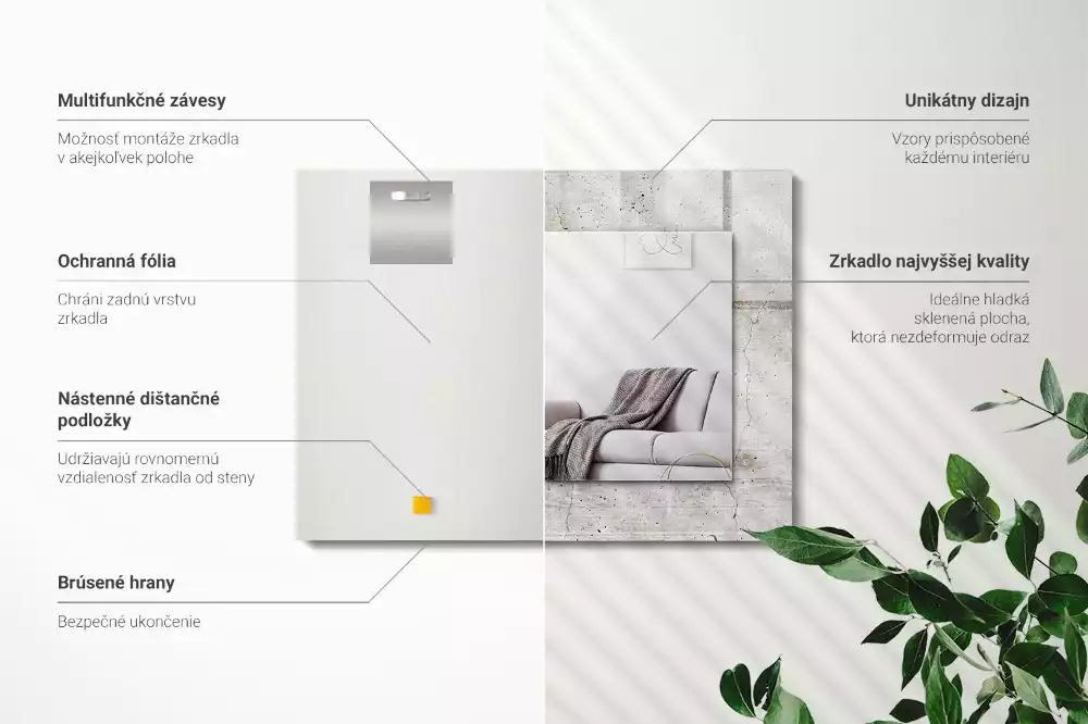 Espelho decorado Parede de concreto rachada