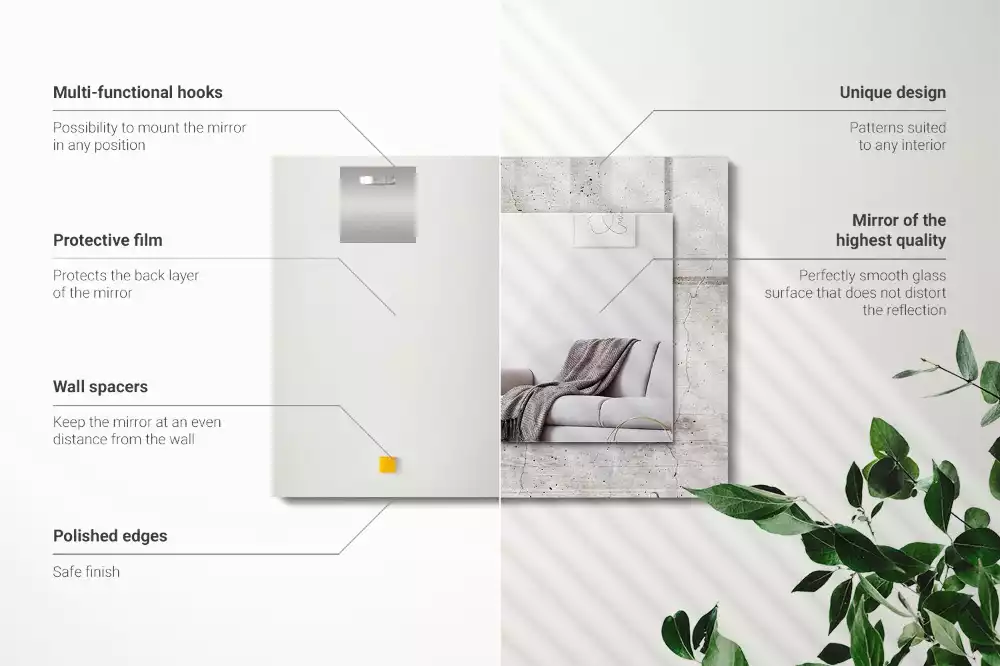 Espelho decorado Parede de concreto rachada