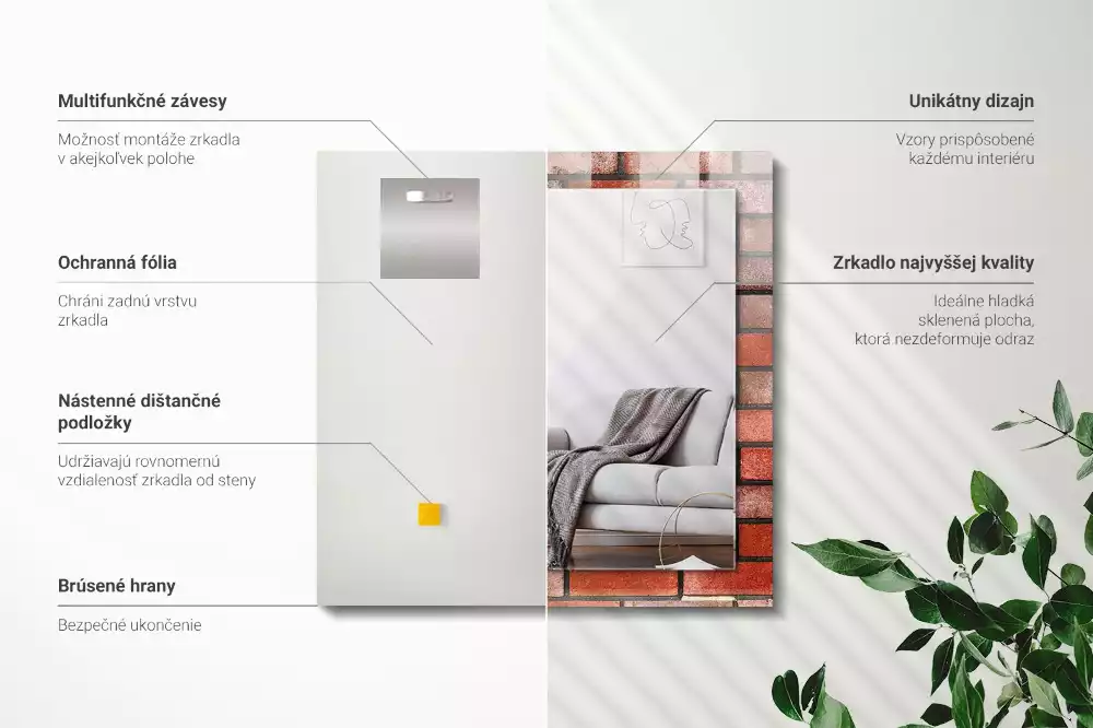 Espelho decorativo Parede de tijolos vermelhos