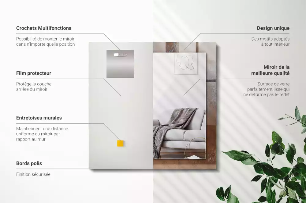 Espelho decorado Metal enferrujado da moda