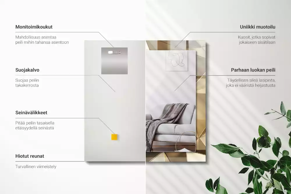 Espelho com moldura decorada Formas geométricas