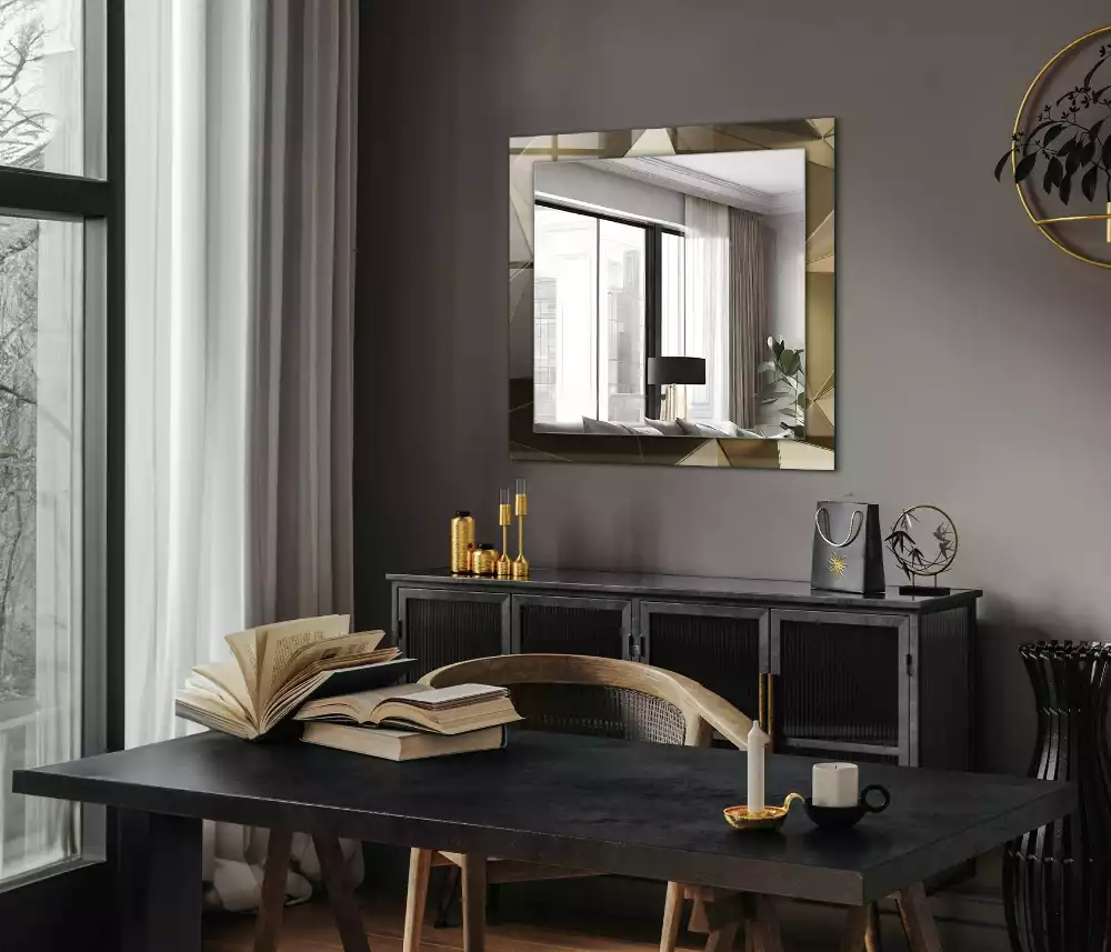 Espelho com moldura decorada Formas geométricas