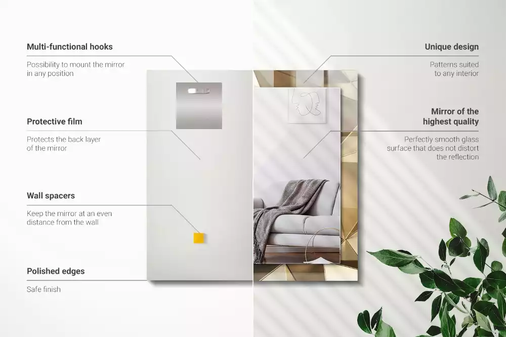 Espelho com moldura decorada Formas geométricas