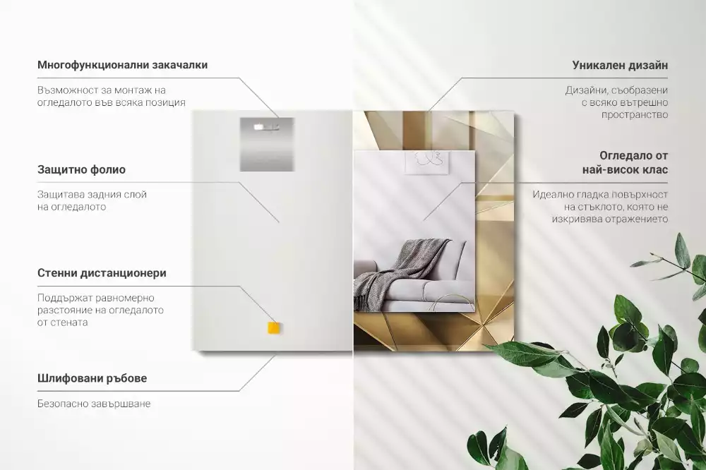 Espelho com moldura decorada Formas geométricas