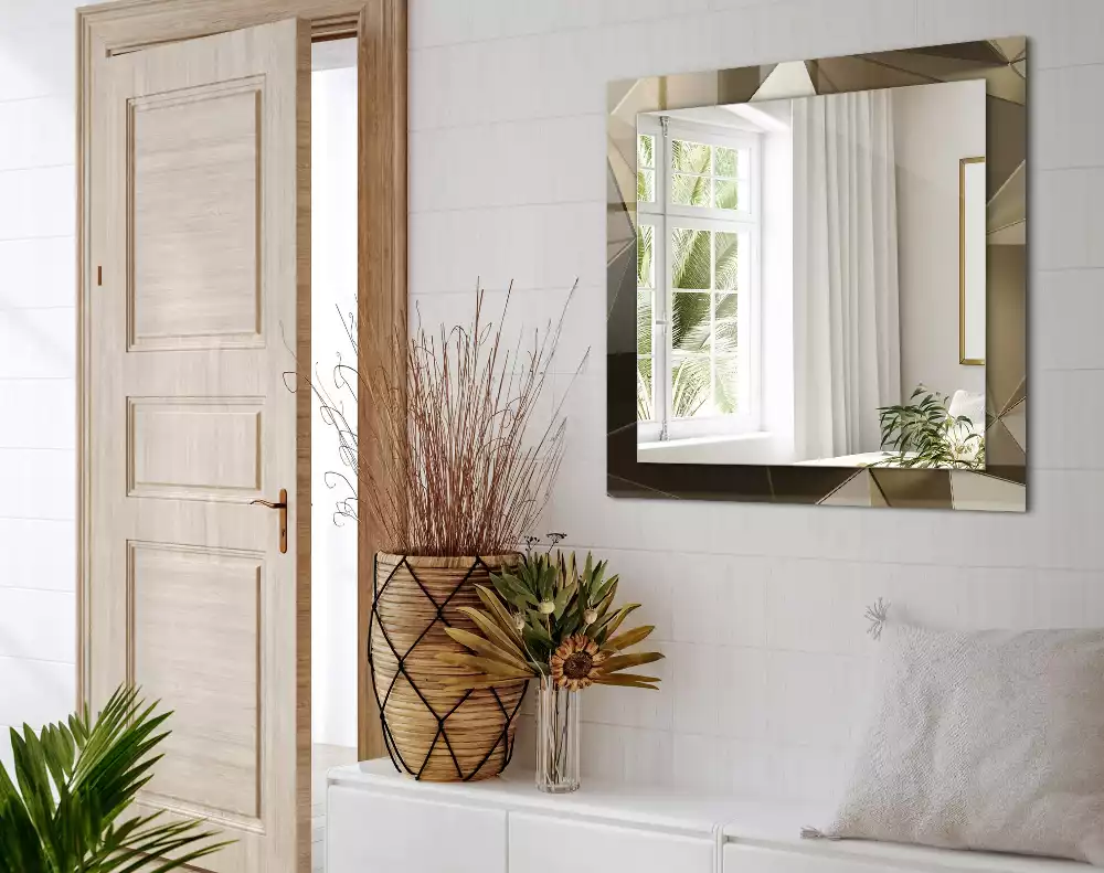 Espelho com moldura decorada Formas geométricas