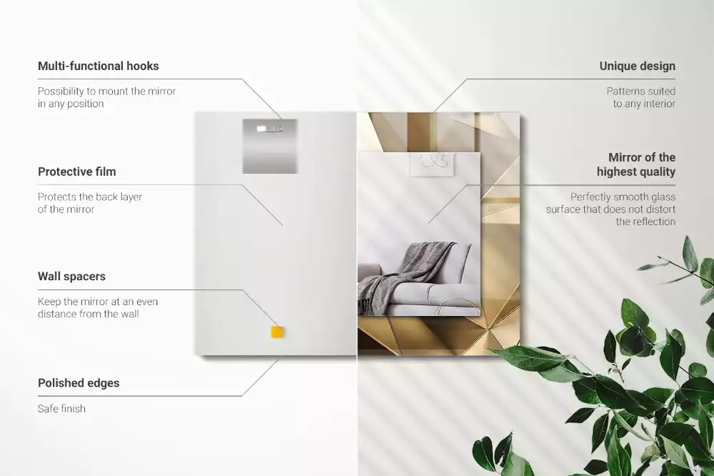 Espelho com moldura decorada Formas geométricas