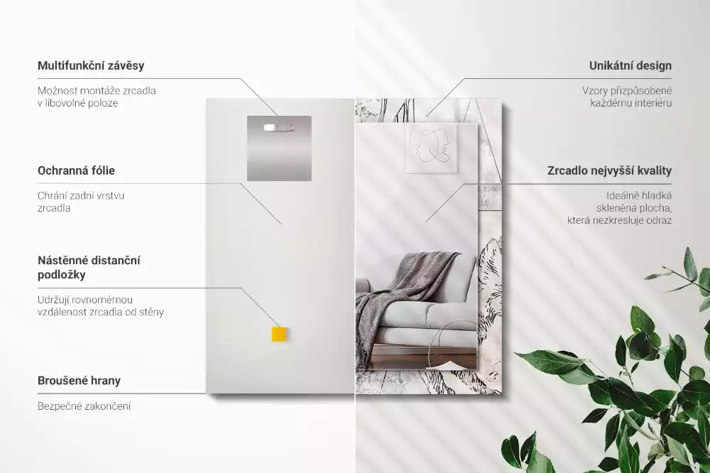 Espelho decorativo Plantas de veado-raposa