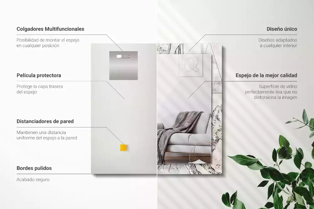 Espelho decorativo Plantas de veado-raposa