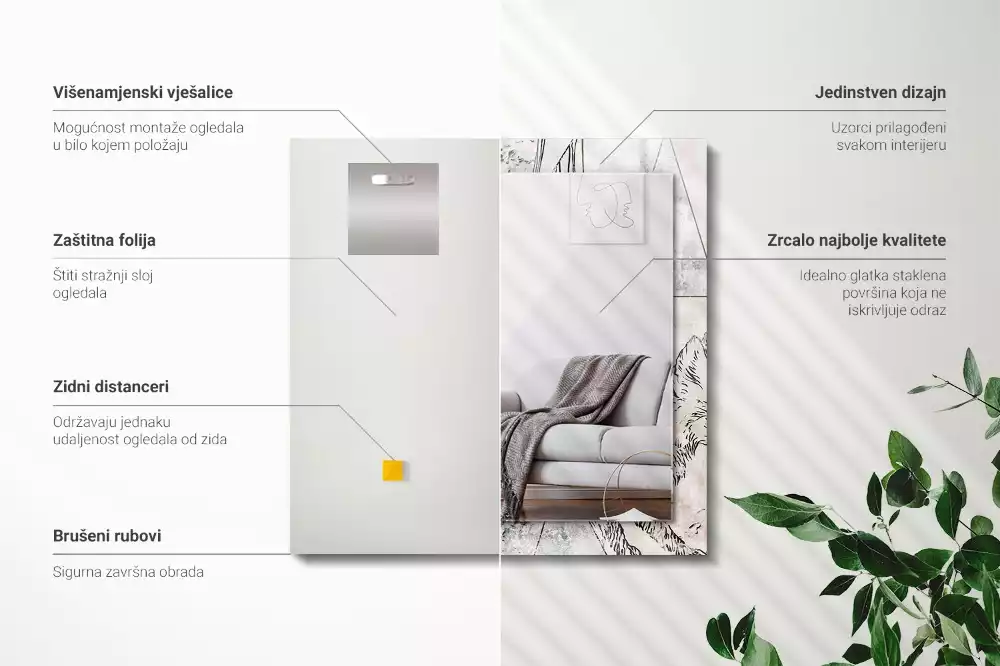 Espelho decorativo Plantas de veado-raposa