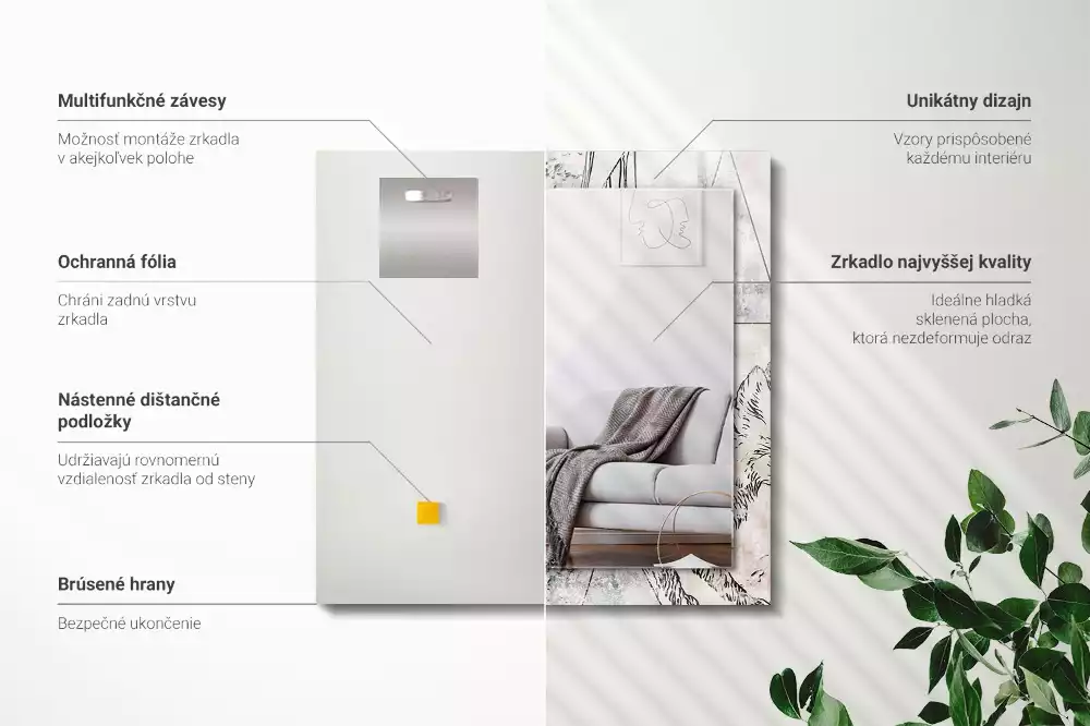 Espelho decorativo Plantas de veado-raposa