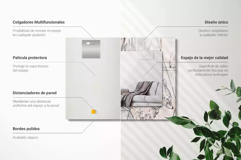 Espelho decorativo Plantas de veado-raposa