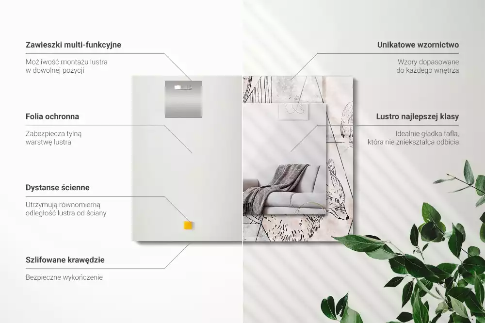 Espelho decorativo Plantas de veado-raposa