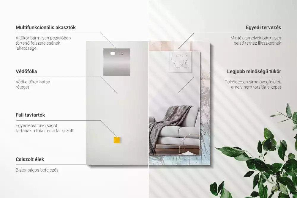 Espelho decorado Plantas pastel