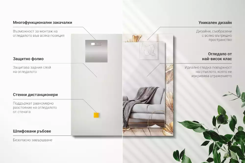 Espelho com moldura decorada Flores Vintage