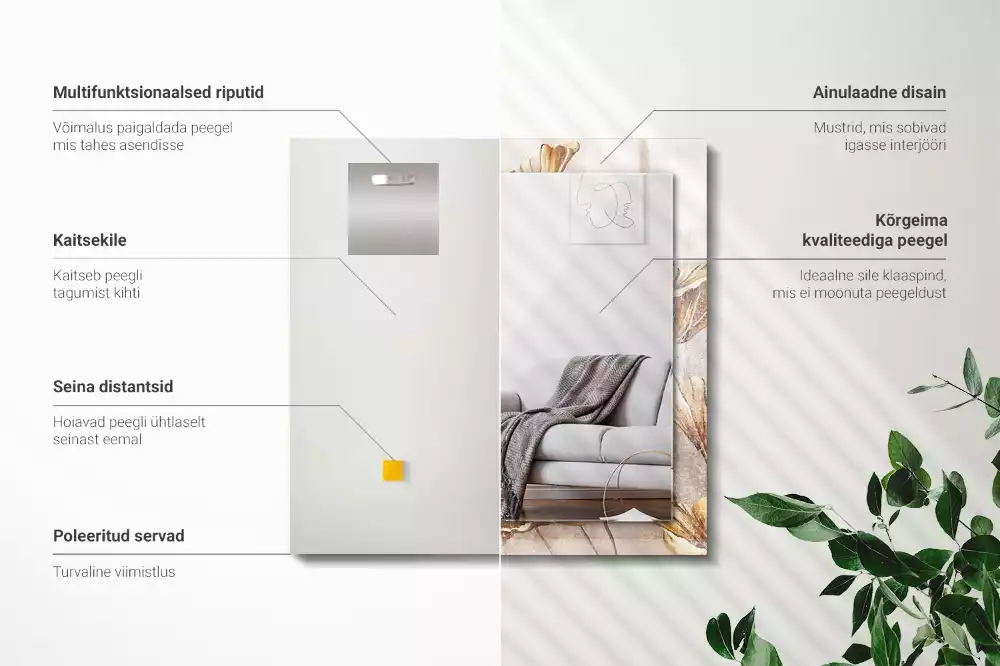 Espelho com moldura decorada Flores Vintage