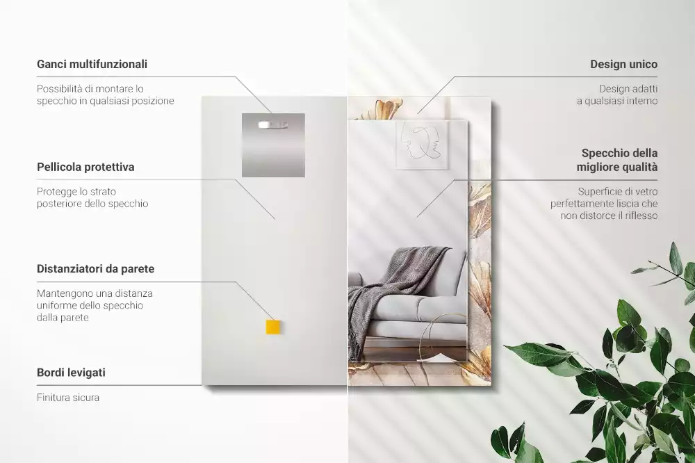 Espelho com moldura decorada Flores Vintage