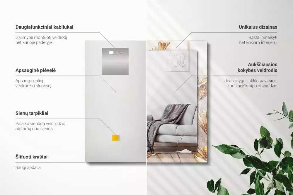 Espelho com moldura decorada Flores Vintage