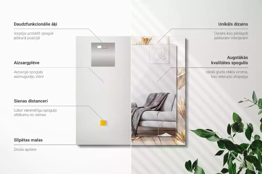 Espelho com moldura decorada Flores Vintage