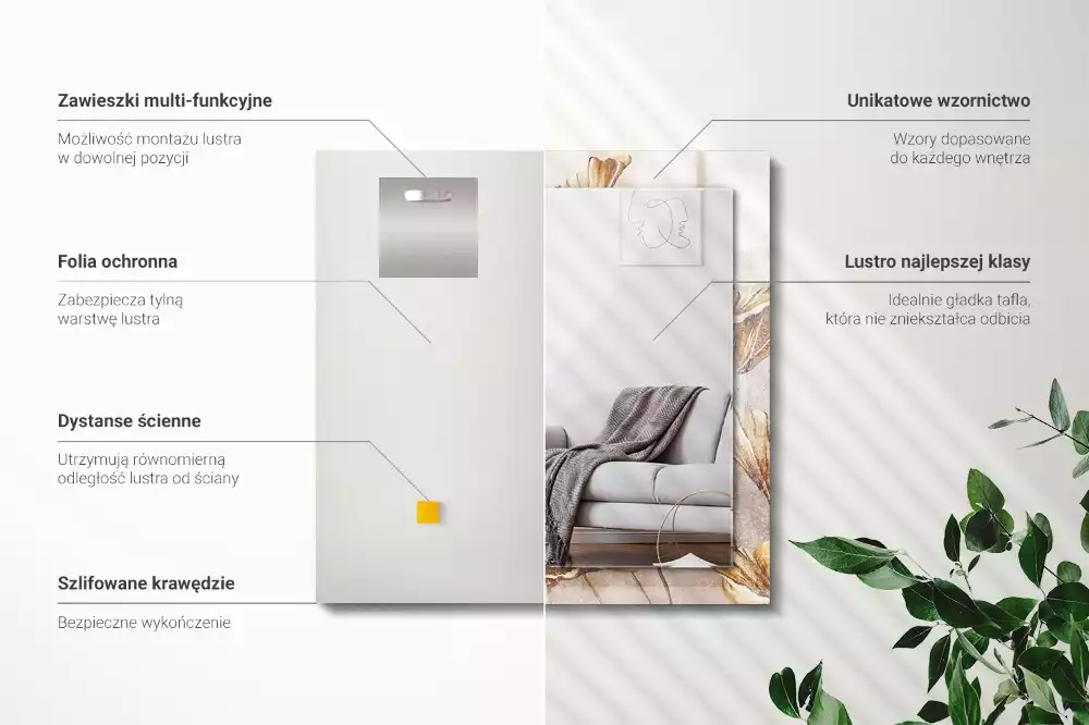 Espelho com moldura decorada Flores Vintage