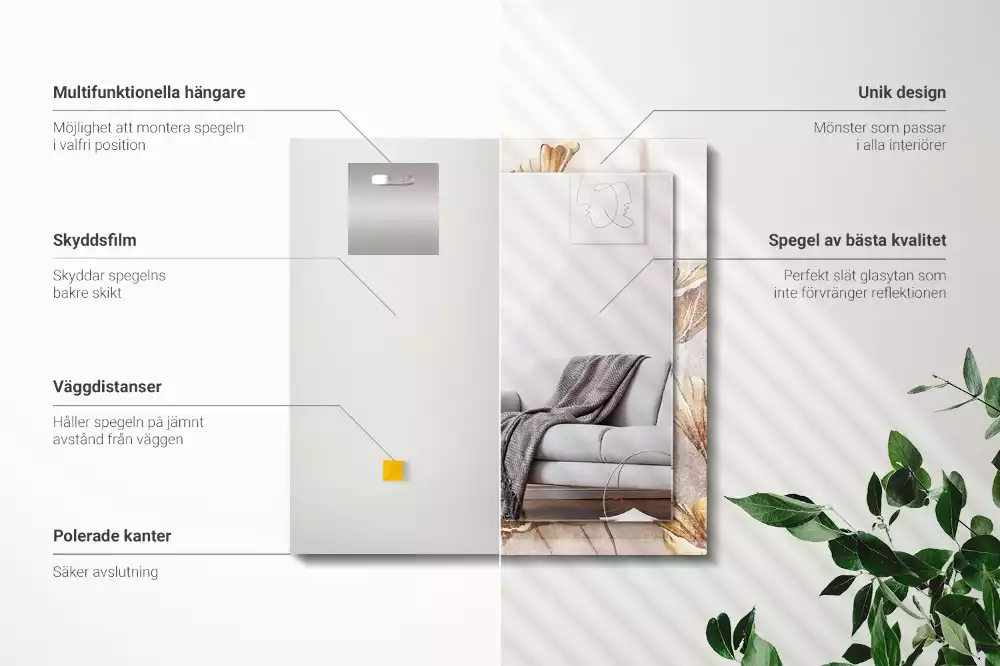 Espelho com moldura decorada Flores Vintage