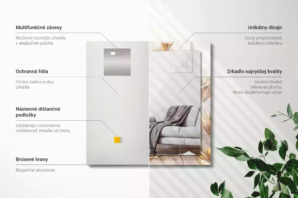 Espelho com moldura decorada Flores Vintage