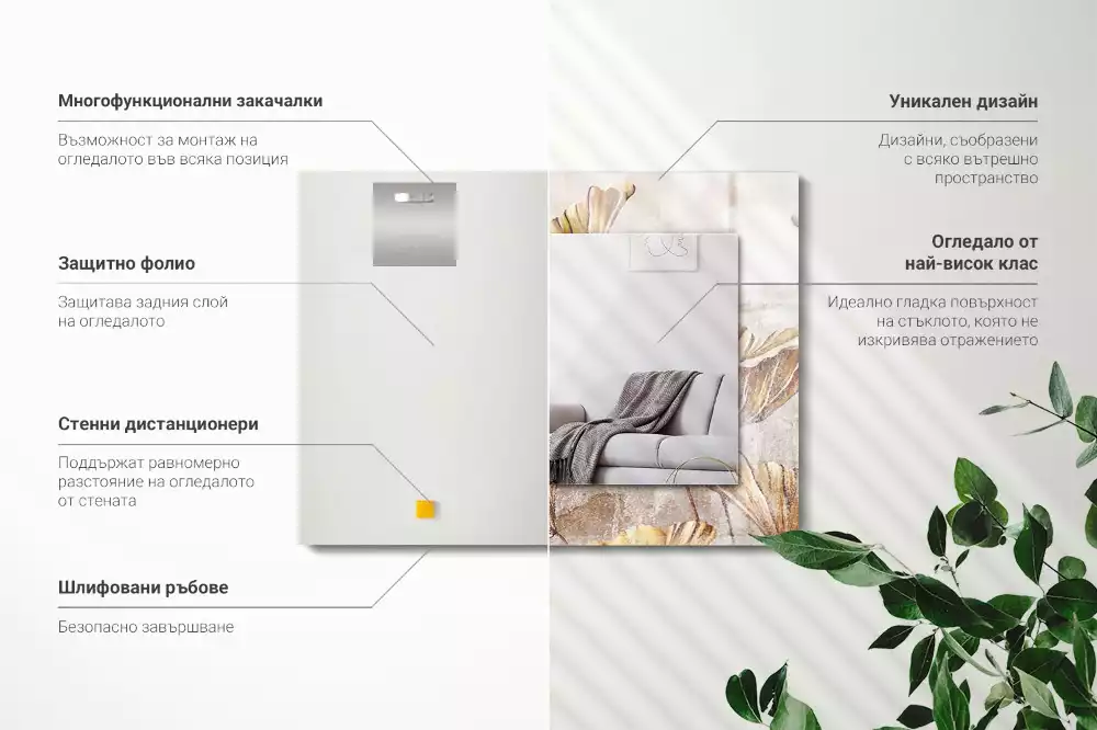 Espelho com moldura decorada Flores Vintage