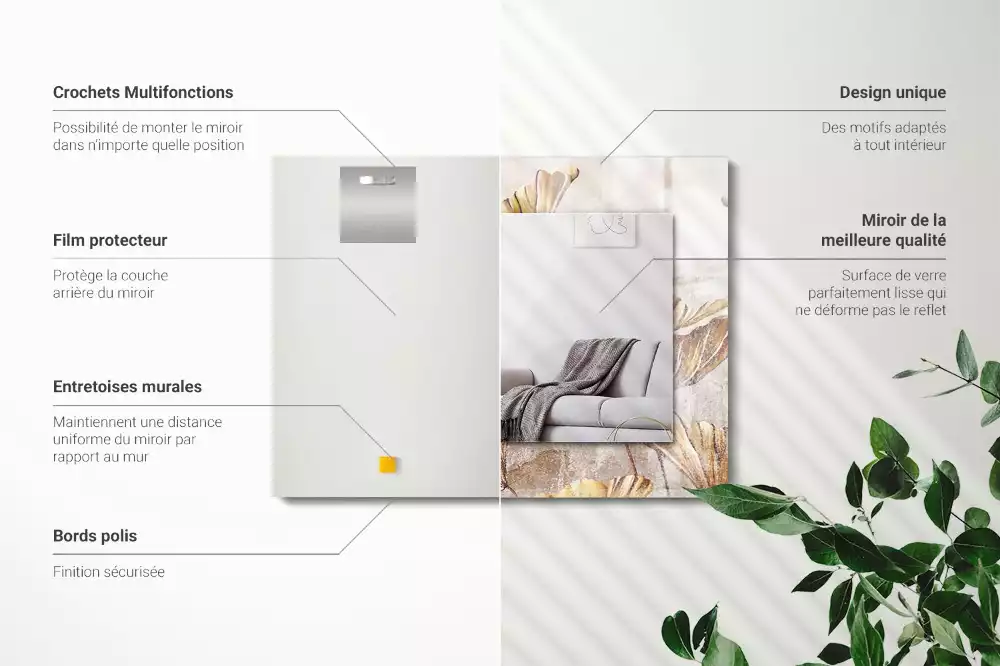 Espelho com moldura decorada Flores Vintage