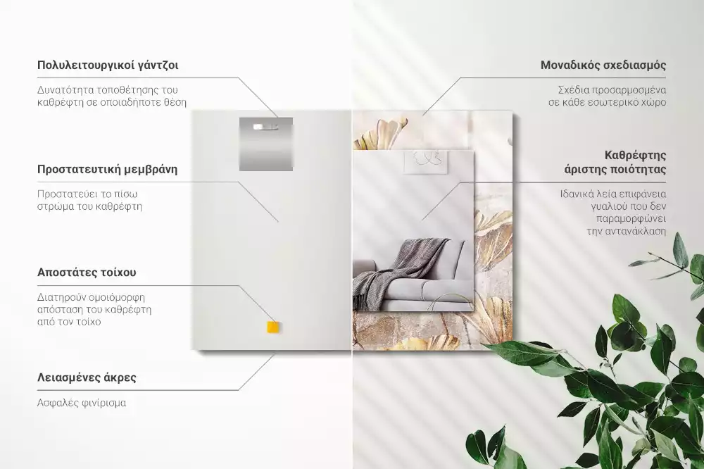 Espelho com moldura decorada Flores Vintage