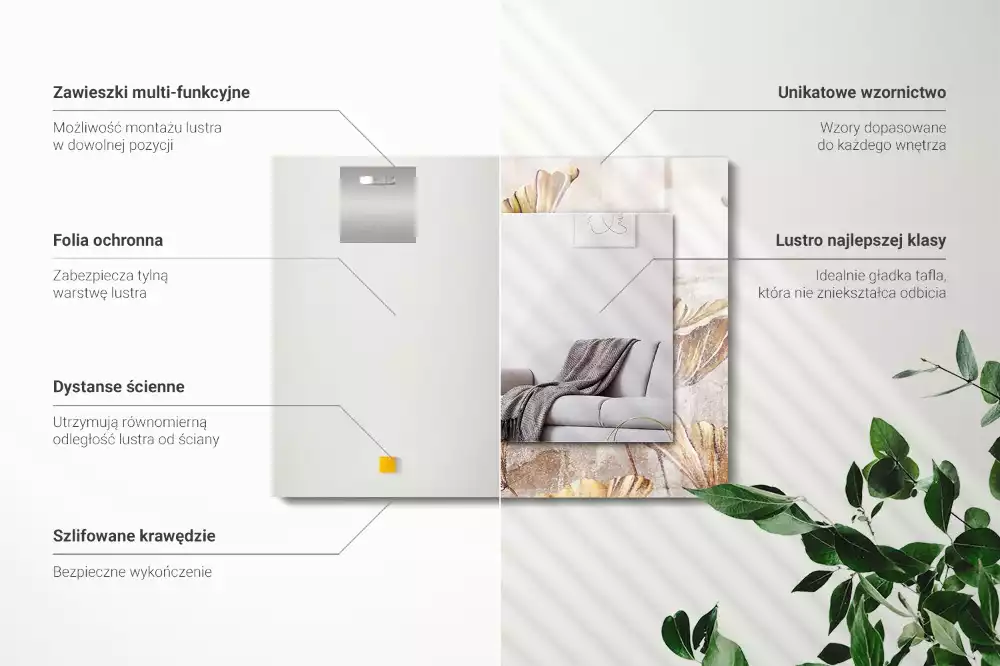 Espelho com moldura decorada Flores Vintage