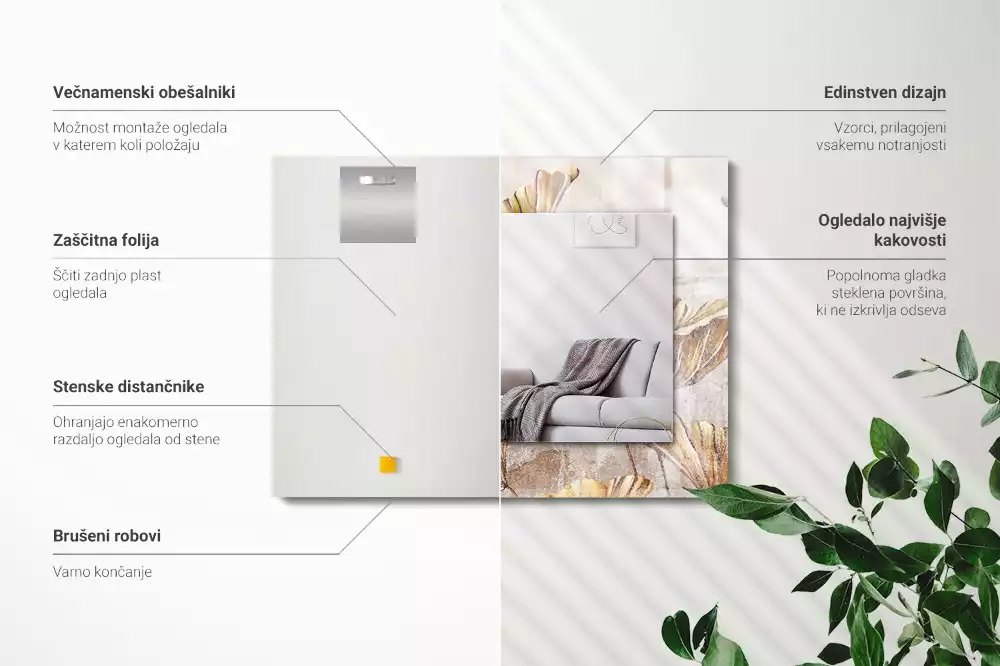 Espelho com moldura decorada Flores Vintage